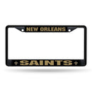 FBC License Frame (Black Metal) Cool License Plate Frames Saints Black Chrome Frame RICO