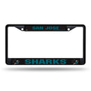 FBC License Frame (Black Metal) License Plate Frames San Jose Sharks Black Chrome Frame RICO