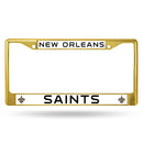 FCC Chrome Frame (Colored) Car License Plate Frame Saints Gold Colored Chrome Frame RICO