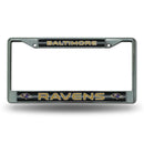 FCGL License Frame (Chrome Glitter) Cute License Plate Frames Ravens Bling Chrome Frame RICO