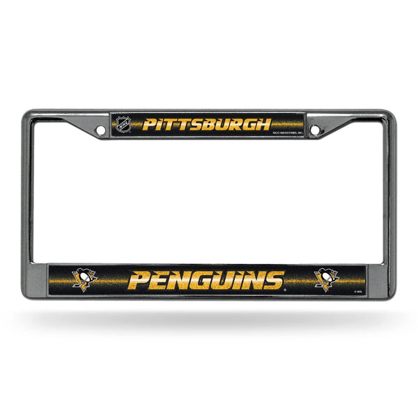FCGL License Frame (Chrome Glitter) Vehicle License Plate Frames Penguins Bling Chrome Frame RICO