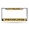 FCL Chrome Laser License Frame Cadillac License Plate Frame Penguins Yellow/Black Laser Chrome Frame RICO