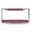 FCL Chrome Laser License Frame Ford License Plate Frame Northwestern State Laser Chrome Frame RICO