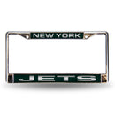 FCL Chrome Laser License Frame Honda License Plate Frame New York Jets Green Laser Chrome Frame RICO