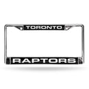 FCL Chrome Laser License Frame Porsche License Plate Frame Raptors Laser Chrome Frame Black Background With White Letters RICO