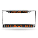 FCL Chrome Laser License Frame Toyota License Plate Frame Oregon State Laser Chrome Frame Black Insert RICO
