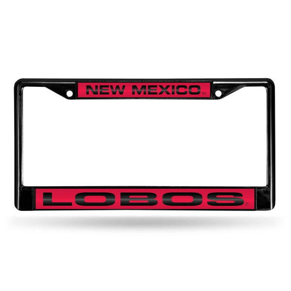 FCLB Laser License Frame (Black) Black License Plate Frame New Mexico Black Laser Chrome Frame RICO