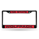 FCLB Laser License Frame (Black) Black License Plate Frame North Carolina State Black Laser Chrome Frame RICO