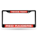 FCLB Laser License Frame (Black) Black License Plate Frame Texas Tech Black Laser Chrome Frame RICO