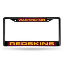 FCLB Laser License Frame (Black) Cadillac License Plate Frame Washington Redskins Black Laser Chrome Frame RICO
