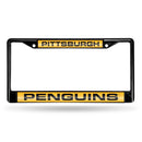 FCLB Laser License Frame (Black) Mercedes License Plate Frame Pittsburgh Penguins Black Laser Chrome Frame RICO