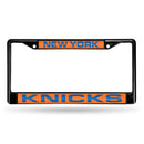 FCLB Laser License Frame (Black) Porsche License Plate Frame New York Knicks Black Laser Chrome Frame RICO