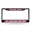 Black License Plate Frame Texas A&M Black Laser Chrome Frame