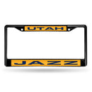 Porsche License Plate Frame Utah Jazz Black Laser Chrome Frame