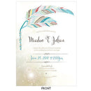 Feather Whimsy Invitation Sea Blue (Pack of 1)-Invitations & Stationery Essentials-Purple-JadeMoghul Inc.