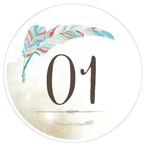 Feather Whimsy Round Table Numbers Numbers 1-12 Purple (Pack of 12)-Table Planning Accessories-Sea Blue-25-36-JadeMoghul Inc.