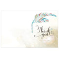Feather Whimsy Thank You Card With Fold Sea Blue (Pack of 1)-Weddingstar-Chocolate Brown-JadeMoghul Inc.