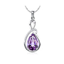 Female charm Water drop pink/purple necklaces pendants jewellery chains crystal women fine jewelry Pendant with stone-X26Y-JadeMoghul Inc.