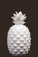 Fine Crafted Pineapple Figurine- Small- White- Benzara-Decorative Accessories-White-Ceramic-JadeMoghul Inc.