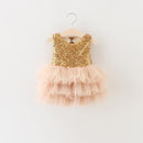 First Communion Baptism Birthday Baby Dresses for 1 2 years Infant Toddler Newborn Clothes Tutu Sequins Summer Dresses for Girls-Gold-10-12 months-JadeMoghul Inc.