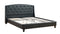 Flamboyant Queen Bed,Black Bonded Leather-Platform Beds-Black-Solid pine plywood Poplar wood bonded leather-JadeMoghul Inc.