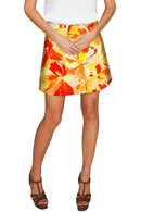 Flaming Hibiscus Aria A-Line Skirt - Women-Flaming Hibiscus-XS-Orange/Yellow-JadeMoghul Inc.