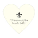 Fleur De Lis Heart Sticker Berry (Pack of 1)-Wedding Favor Stationery-Chocolate Brown-JadeMoghul Inc.