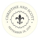 Fleur De Lis Large Sticker Berry (Pack of 1)-Wedding Favor Stationery-Putty Grey-JadeMoghul Inc.