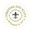 Fleur De Lis Small Sticker Berry (Pack of 1)-Wedding Favor Stationery-Charcoal-JadeMoghul Inc.