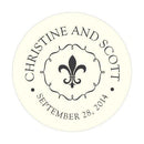 Fleur De Lis Small Sticker Berry (Pack of 1)-Wedding Favor Stationery-Putty Grey-JadeMoghul Inc.