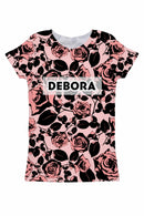 Flirty Girl Customized NAME Zoe T-Shirt - Women-Flirty Girl-XS-Pink/Black-JadeMoghul Inc.