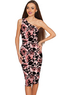 Flirty Girl Layla Pink Black Floral Print Cocktail Dress - Women-Flirty Girl-XS-Pink/Black-JadeMoghul Inc.