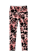 Flirty Girl Lucy Floral Printed Performance Leggings - Women-Flirty Girl-XS-Pink/Black-JadeMoghul Inc.