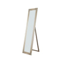 Floor Mirrors Standing Mirror with Decorative Design, Champagne Gold Benzara