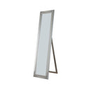 Floor Mirrors Standing Mirror with Decorative Design, Silver Benzara