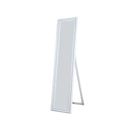 Floor Mirrors Standing Mirror with Decorative Design, White Benzara