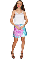 Floral Bliss Aria A-Line Skirt - Women-Floral Bliss-XS-Blue/Pink-JadeMoghul Inc.