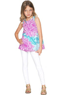 Floral Bliss Emily Pink & Blue Cute Sleeveless Eco Top - Girls-Floral Bliss-18M/2-Blue/Pink-JadeMoghul Inc.