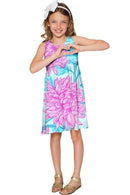 Floral Bliss Sanibel Cute Empire Waist Summer Dress - Girls-Floral Bliss-18M/2-Blue/Pink-JadeMoghul Inc.