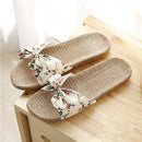 Floral Cotton Bow Tie Jute Slippers-Beige-5.5-JadeMoghul Inc.