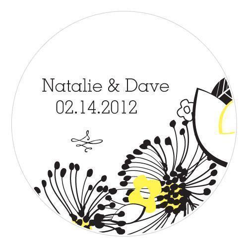 Floral Fusion Small Sticker Harvest Gold (Pack of 1)-Wedding Favor Stationery-Lemon Yellow-JadeMoghul Inc.