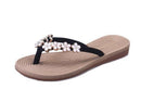 Floral Metal Design Beach Flip Flops Flat-Black-9-JadeMoghul Inc.