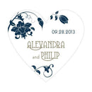 Floral Orchestra Heart Sticker Vintage Pink (Pack of 1)-Wedding Favor Stationery-Victorian Purple-JadeMoghul Inc.