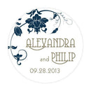 Floral Orchestra Small Sticker Vintage Pink (Pack of 1)-Wedding Favor Stationery-Lilac-JadeMoghul Inc.