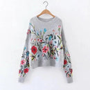 Floral Print Full Sleeved Pull Over Sweater--JadeMoghul Inc.