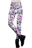 Floral Touch Lucy Printed Performance Leggings - Women-Floral Touch-XS-Grey/Purple/Pink-JadeMoghul Inc.