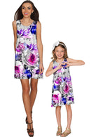 Floral Touch Sanibel Empire Waist Cute Grey Dress - Girls-Floral Touch-18M/2-Grey/Purple/Pink-JadeMoghul Inc.