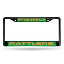 Black License Plate Frame Florida A&M Black Laser Chrome Frame