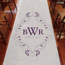 Flourish Monogram Personalized Aisle Runner Plain White Indigo Blue (Pack of 1)-Aisle Runners-Red-JadeMoghul Inc.