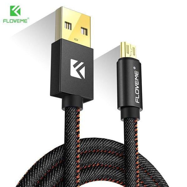 FLOVEME For iPhone Cable Micro USB Data Cables Mobile Phone Type C 1M Charger Cable For iPhone X 7 8 6 6s Samsung S8 Xiaomi Cabo-Black-Micro USB-JadeMoghul Inc.